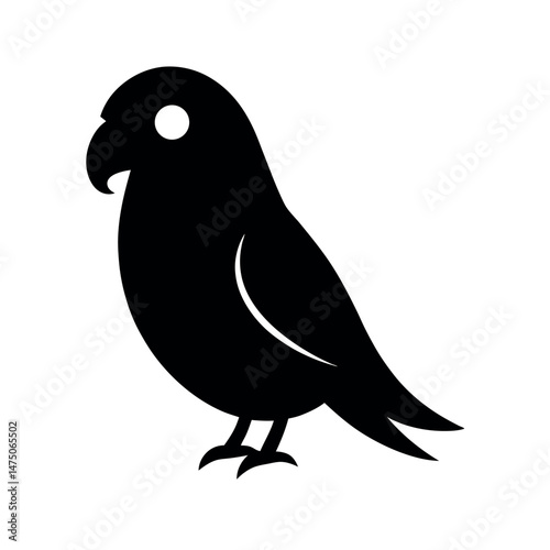 Lovebird Pair Black Vector Silhouette Art