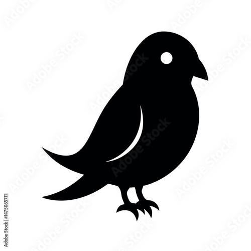 Black Vector Silhouette of Lovebird Bird