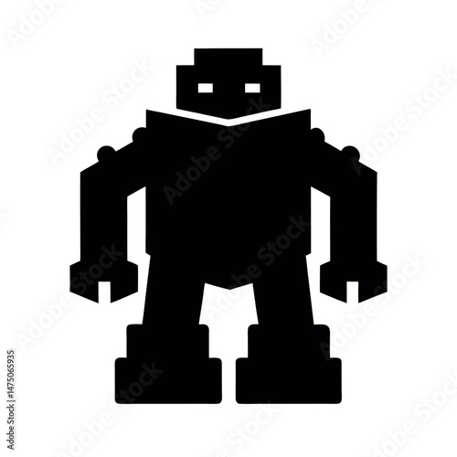 Mega Blok Toy Silhouette Vector in Black