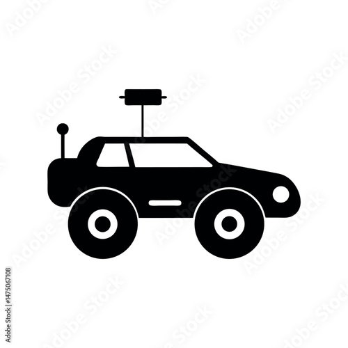 Toy Remote Car Black Vector Silhouette Art