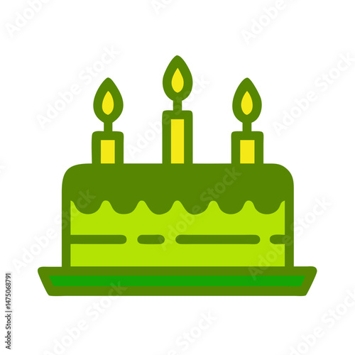 Colorful birthday cake illustration representing celebrations and special occasions