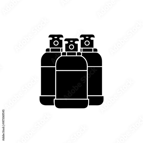 creative details Outline silhouette Gas cylinders icon Vector Illustration 