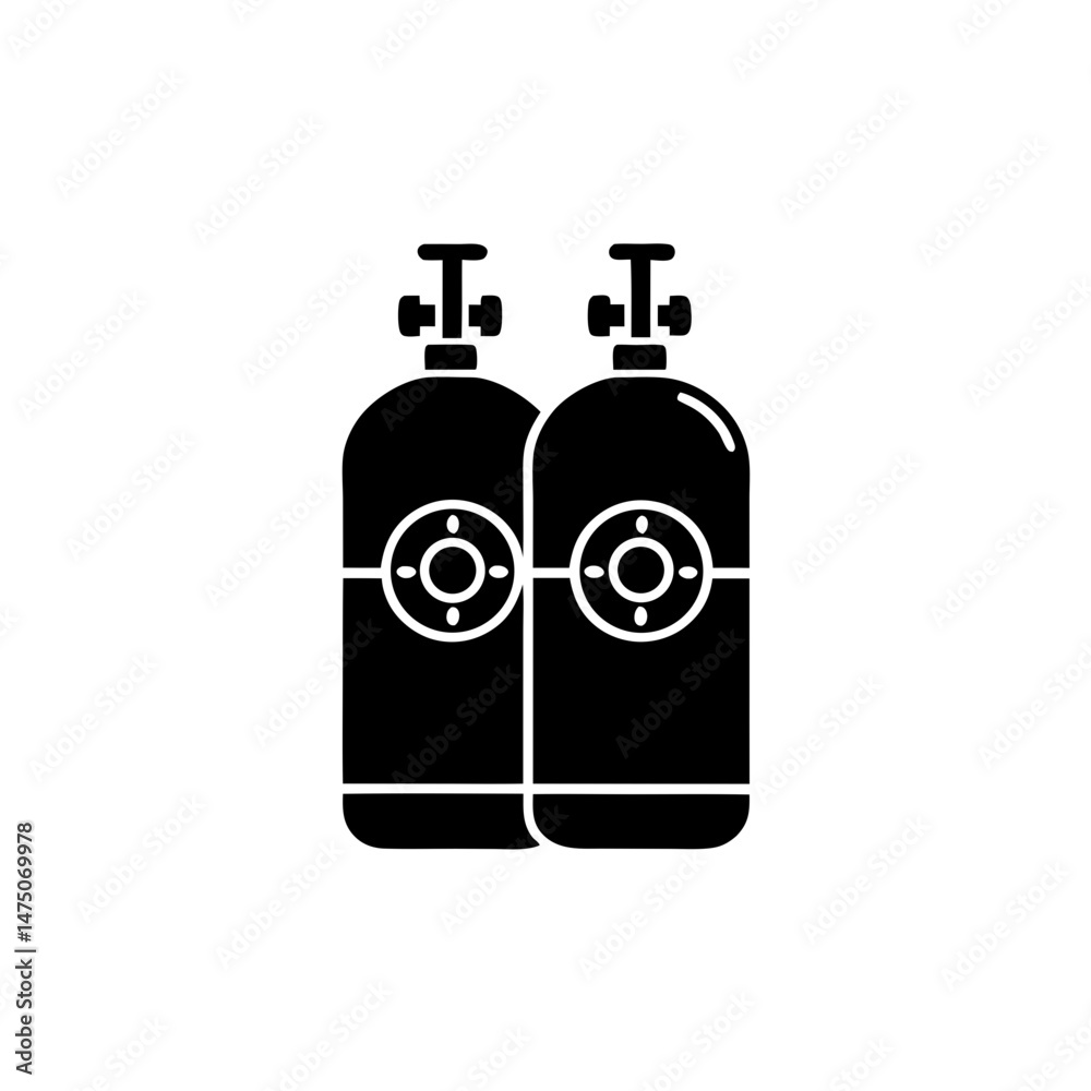 creative details Outline silhouette Gas cylinders icon Vector Illustration creative details Outline silhouette Gas cylinders icon Vector Illustration