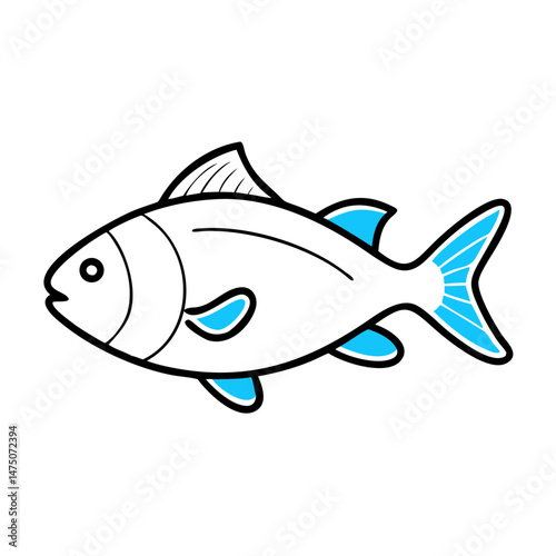 Stylized fish illustration representing aquatic life and marine environments