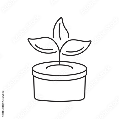 Soil ground and gardening editable stroke outline icon line