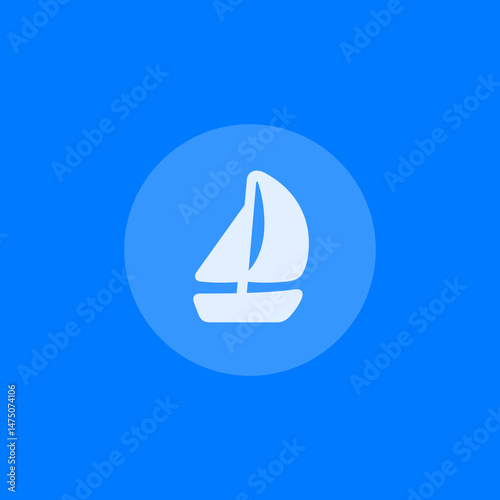 Sailboat Circle Filled