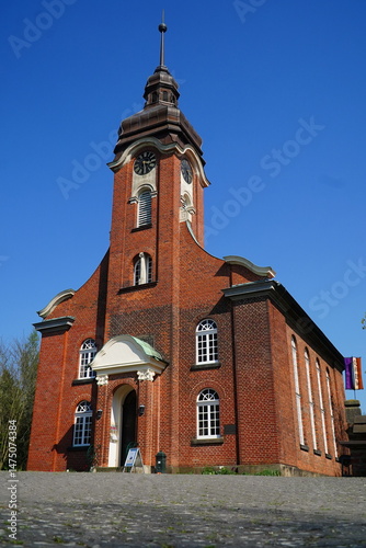 Evangelical church in the city of Alt Garbsen, district Hanover, Lower Saxony, Germany. 