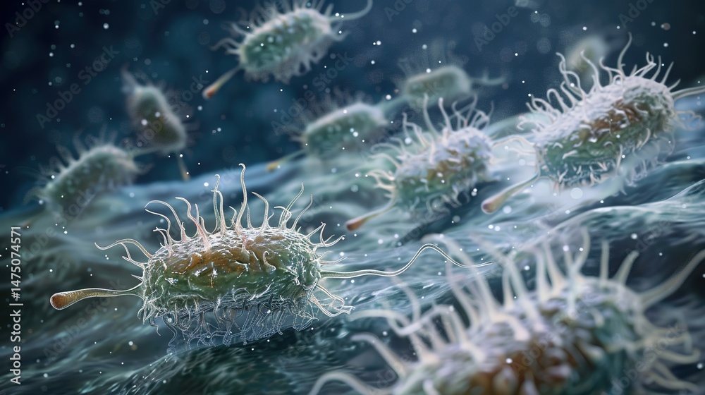 Fototapeta premium Varicella - zoster Virus: Unveiling Its Life Cycle, Manifestations, Transmission, Management and Prevention