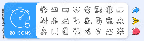 Salary, Work home and Refrigerator app line icons. Interest rate, AI generate, Inflation icons. Pack of Rotation gesture, Good mood, Card icon. Pin marker, Loyalty program, Lock pictogram. Vector