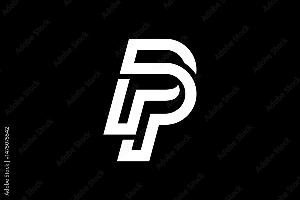 Fototapeta premium PP Connect Monogram Logo Design
