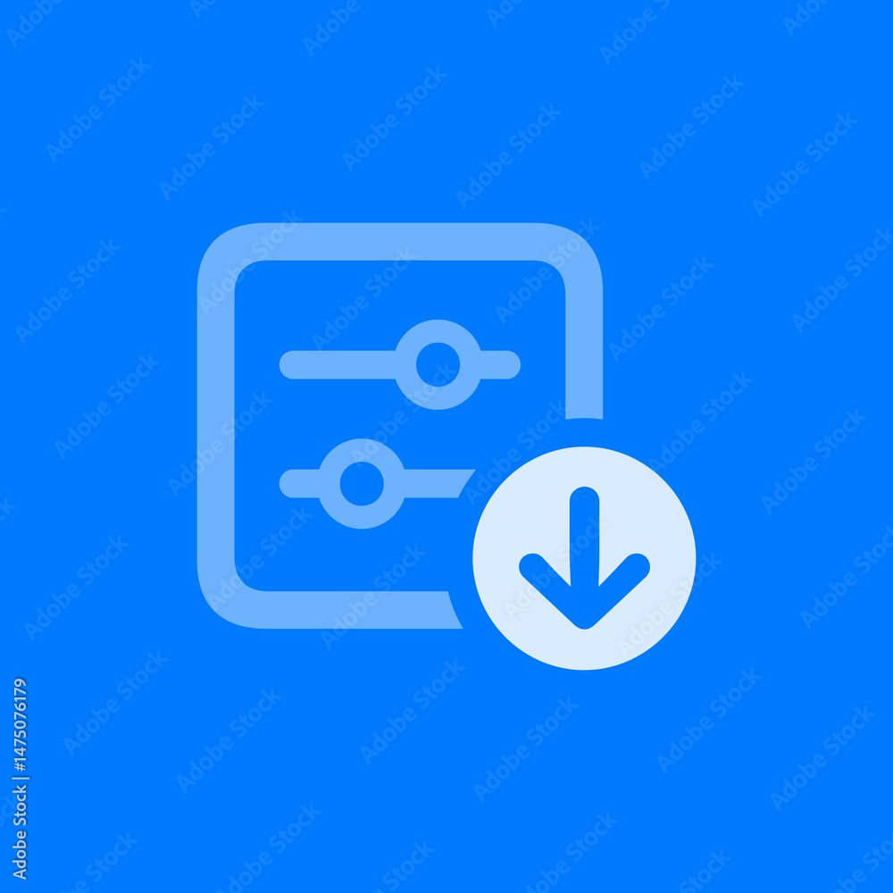 Slider Horizontal 2 Square Badge Arrow Down