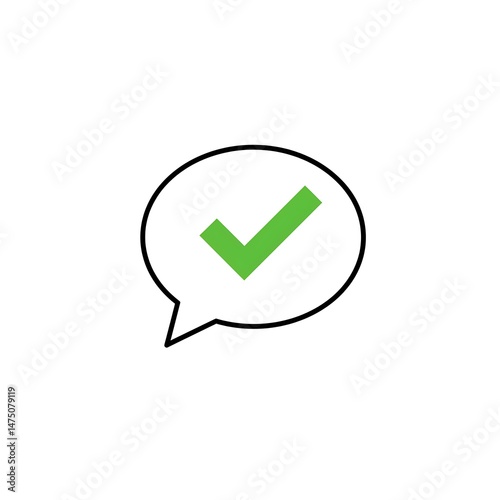 Free Download Green Check Mark in Speech Bubble Icon - GFXLoad