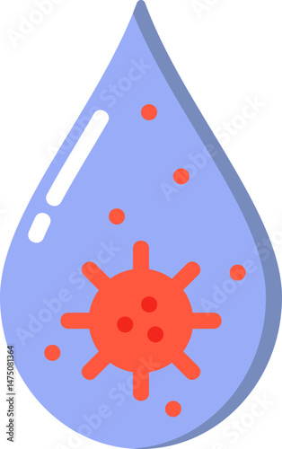Contaminated Droplet Flat Icon