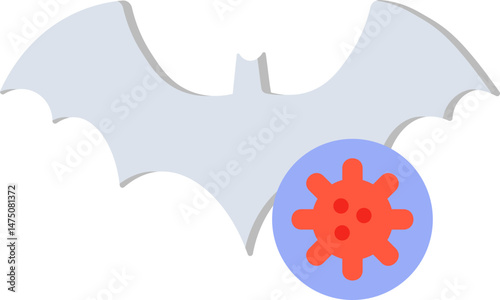 Bat Virus Flat Icon