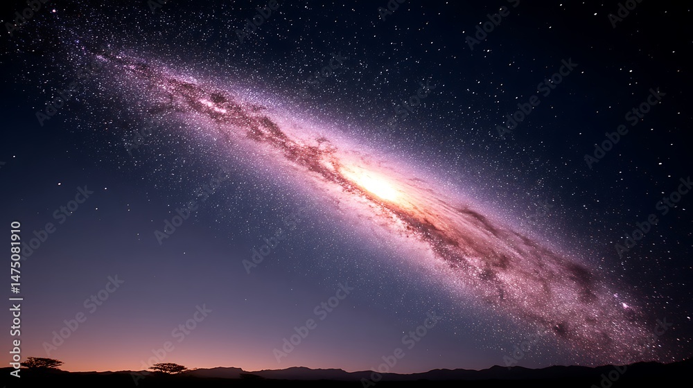 Milky Way Galaxy above a landscape Milky Way Galaxy above a landscape