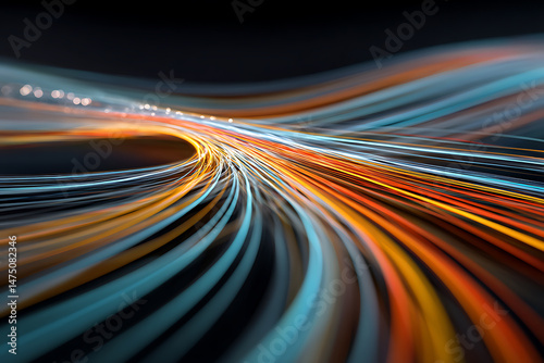 Elegant data lines showing digital transformation theme