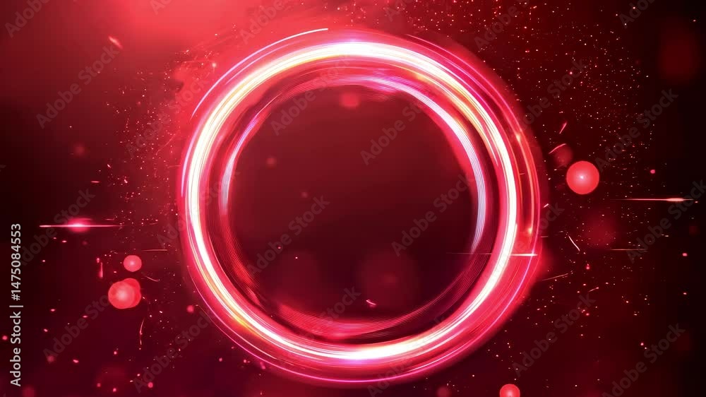 Red Glowing Circle Particle Background
