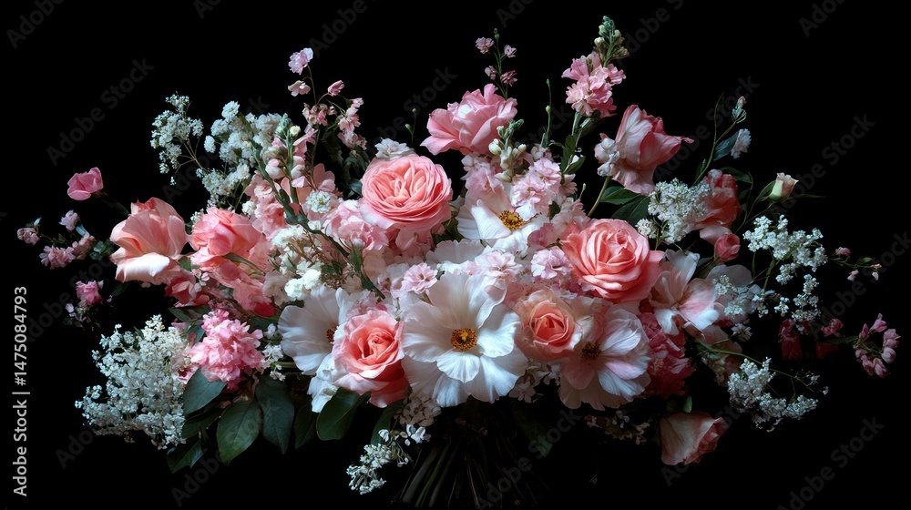 Obraz premium Delicate, pastel pink floral bouquet arrangement