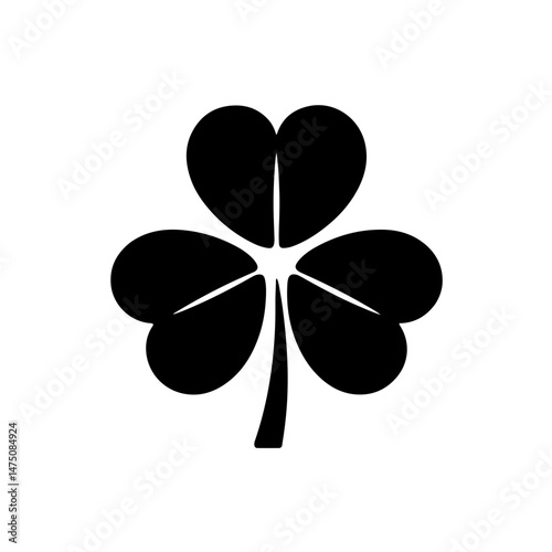Minimalist Clover Illustration: Striking Monochrome Vector for Branding & Design