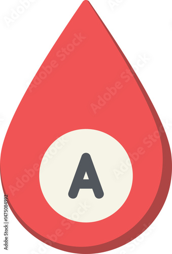 Blood Drop Type A Flat Icon