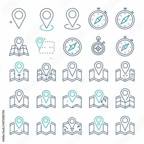 Location Pin Icons – GPS, Map Pointer & Navigation Vector Set