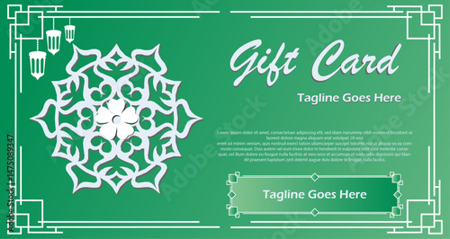 Islamic Gift Card Banner Logo Simple Vector Flat Design