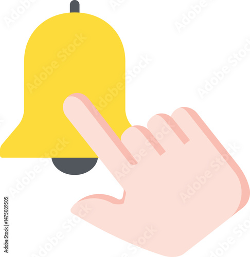 Bell Hand Flat Icon