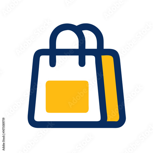 Stylized shopping bag illustration representing retail and consumerism
