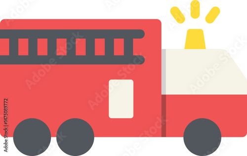 Fire Truck Flat Icon