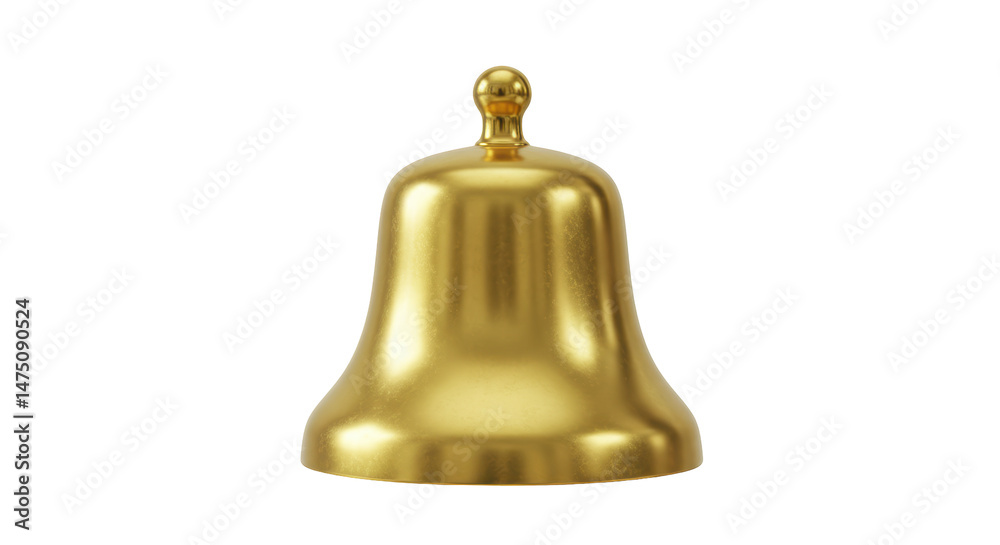 Isolated Golden School Bell Isolated Golden School Bell