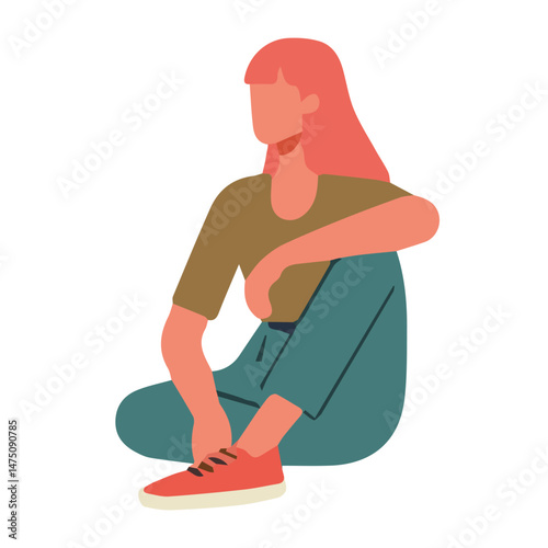 woman character vector art eight