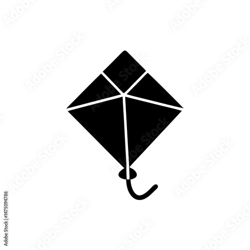 creative details Outline silhouette Kite toy icon Vector Illustration