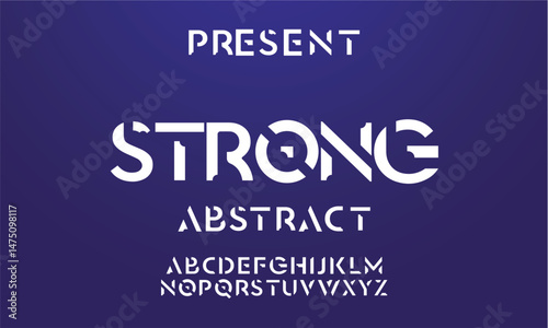 Design Modern abstract digital alphabet font. Minimal technology typography, Creative urban sport fashion futuristic font and with numbers. vector illustration.