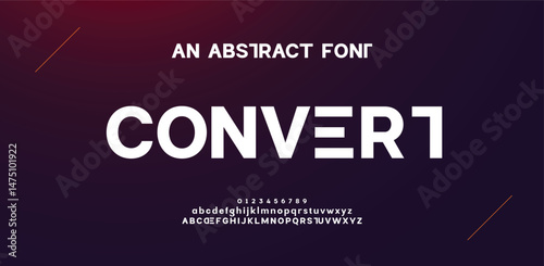 Design Modern abstract digital alphabet font. Minimal technology typography, Creative urban sport fashion futuristic font and with numbers. vector illustration.