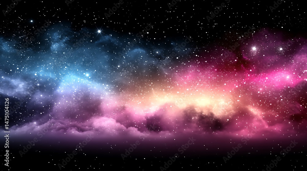 Fototapeta premium Colorful nebula in a vast cosmic expanse