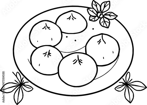 Delicious Steamed Buns in Savory Orange Sauce