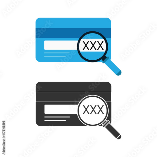 credit cards with magnifying glass, security clip art preview