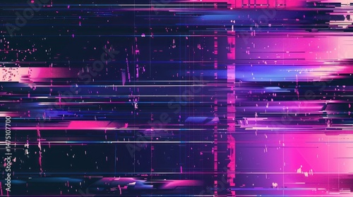 Illustration abstract cyberpunk colorful techno glitch background. Generated AI image