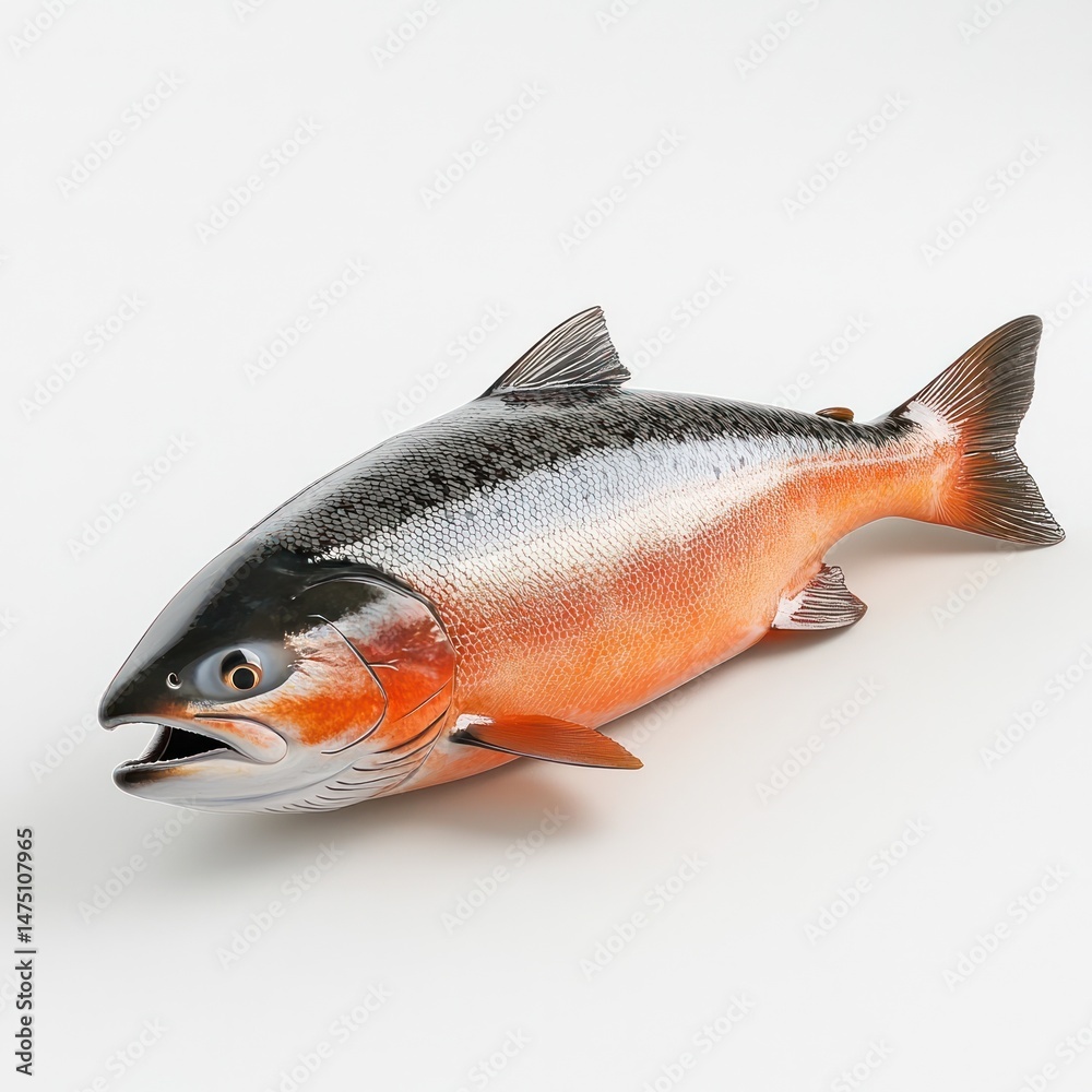 Obraz premium Vibrant Trout Swimming in Scenic River Amid Natural Surroundings Freshwater Fish in Outdoor Environment Healthy Eating and Sustainable Fishing Concept