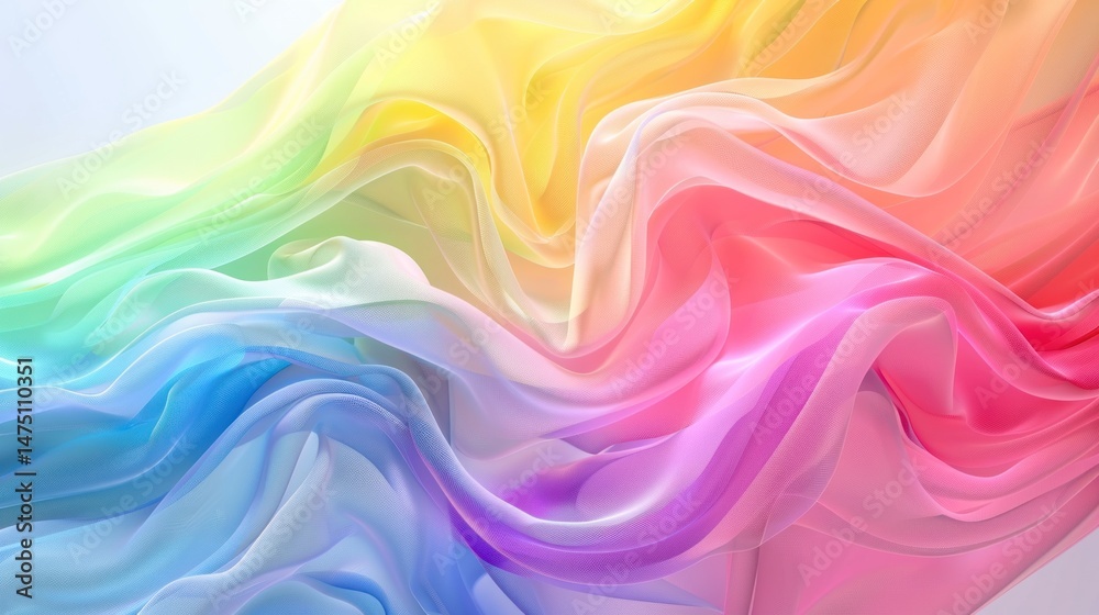 Obraz premium A colorful background of rainbow wavy pattern.