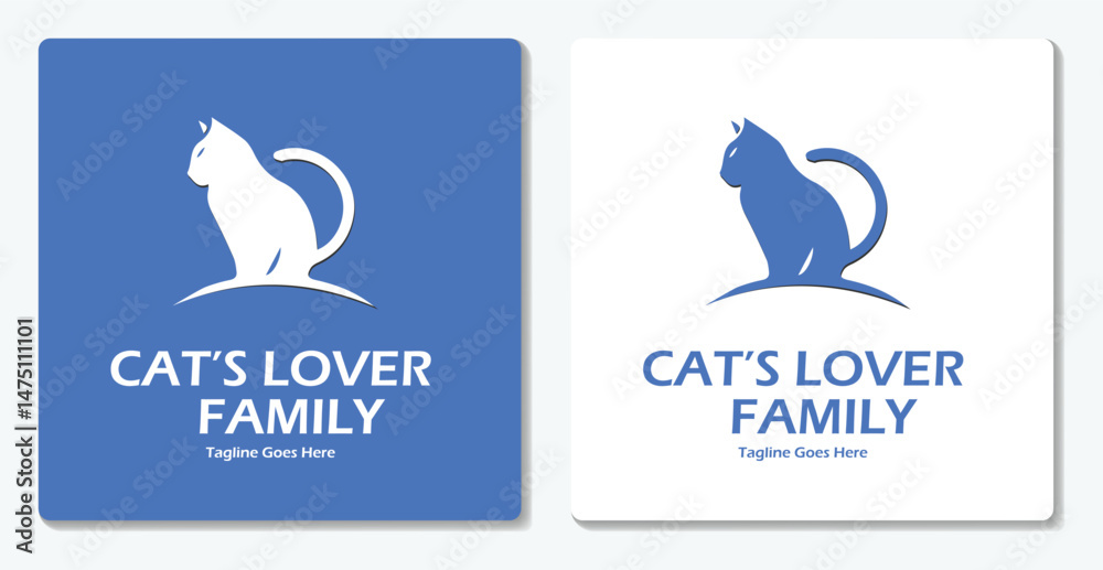 Obraz premium Cat Simple Logo Vector Flat Design