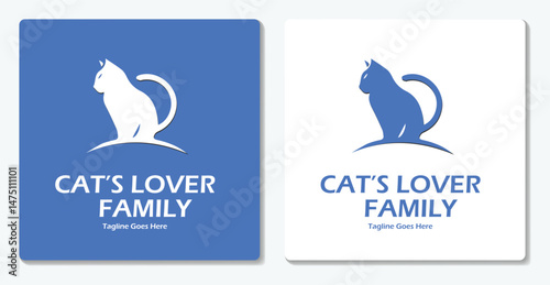 Cat Simple Logo Vector Flat Design