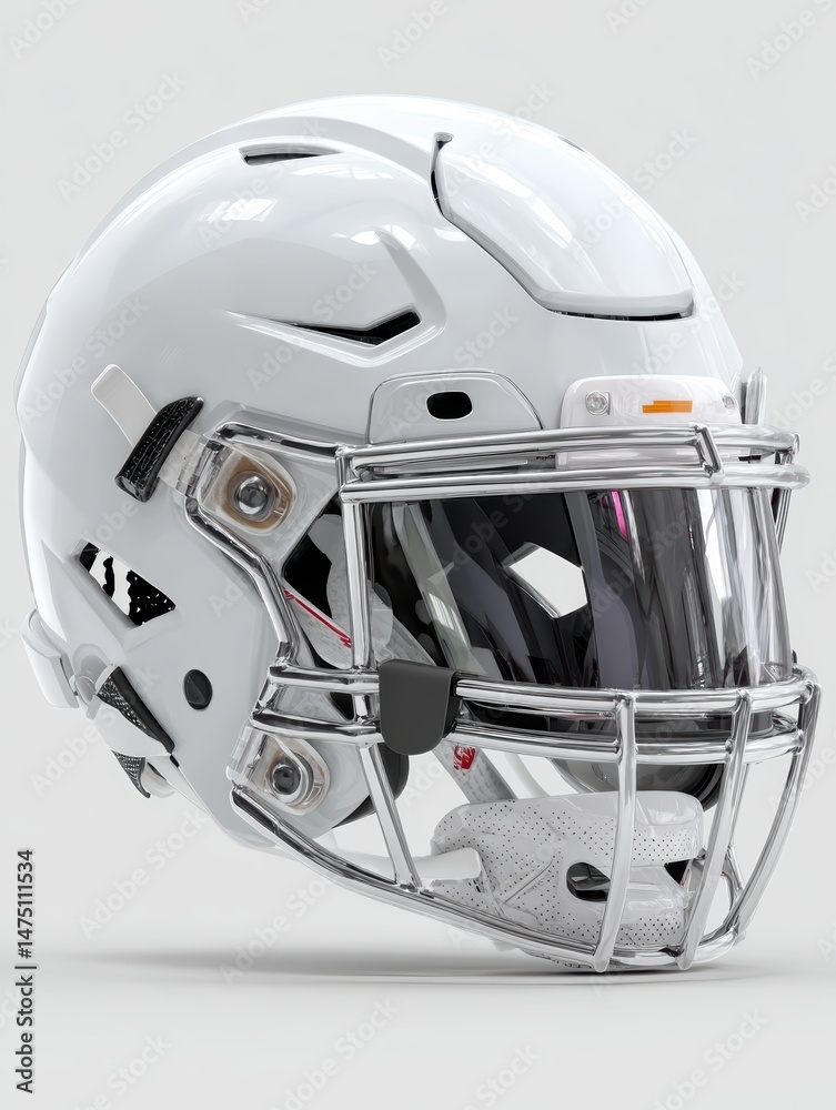 Fototapeta premium White football helmet in clean mockup display