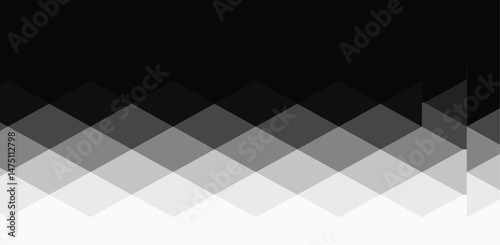 Abstract modern geometrical composition with transition effect, Minimal split vector gradient background with black to white geometric shapes,