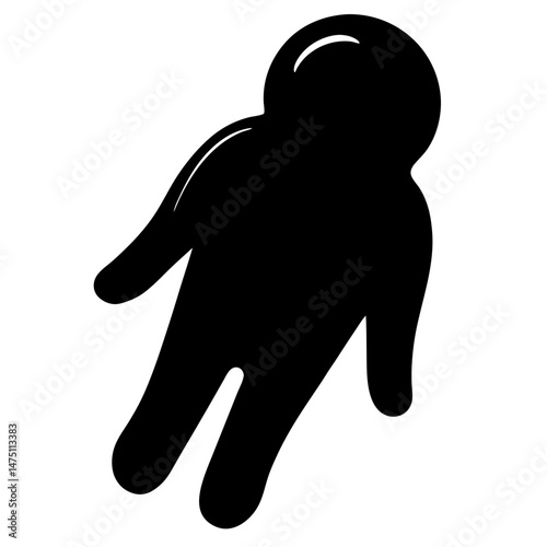 A Bold Silhouette of an Abstract Figure with Fluid Limbs and Head