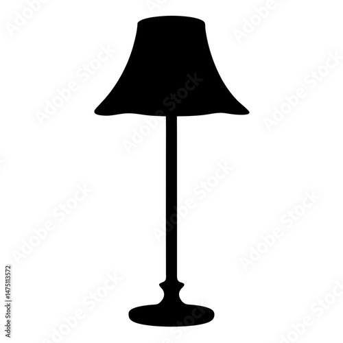 Silhouette of a classic table lamp with a simple fabric shade