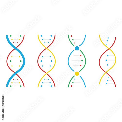 DNA Icon Set  Vector Design.