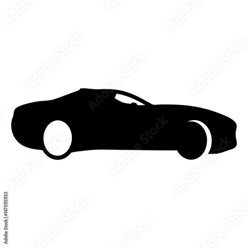 Silhouette of a modern sports car with sleek design and curved lines