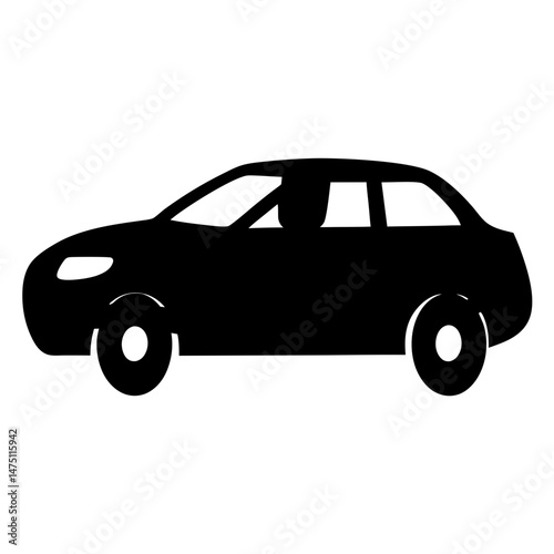 Silhouette of a sporty passenger car shown in a side view