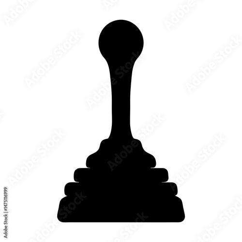 Silhouette of a vintage style manual transmission gearshift or shifter lever